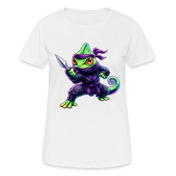 Caméléon néon Ninja Cyberpunk Animal - T-shirt respirant Femme - blanc - Devant - AI Model Female 172 dark (172cm)