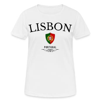 Souvenir Lissabon, elegantes Design Lissabon - Frauen T-Shirt atmungsaktiv - Weiß - Vorne - AI Model Female 172 dark (172cm)