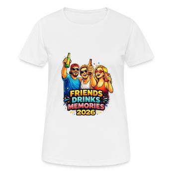 Amis boire des souvenirs 2026 - T-shirt respirant Femme - blanc - Devant - AI Model Female 172 dark (172cm)