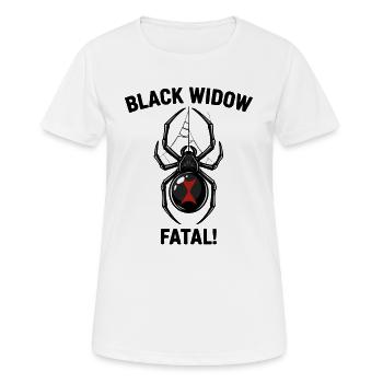 Veuve Noire Araignée Danger Black Widow Noir - Women's Breathable T-Shirt - white - Front - AI Model Female 172 dark (172cm)