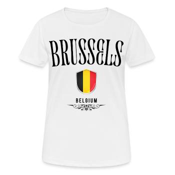 Souvenir Bruxelles, design élégant Bruxelles - T-shirt respirant Femme - blanc - Devant - AI Model Female 172 dark (172cm)