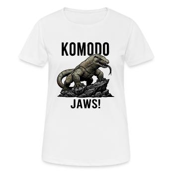Komodo Dragon Jaws Danger Black Lizard - Women's Breathable T-Shirt - white - Front - AI Model Female 172 dark (172cm)