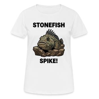 Steinfisch Gefahr Spike Steinfisch Schwarz - Frauen T-Shirt atmungsaktiv - Weiß - Vorne - AI Model Female 172 dark (172cm)