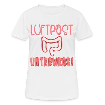 Blähungen Luftpost Darm - Frauen T-Shirt atmungsaktiv - Weiß - Vorne - AI Model Female 172 dark (172cm)