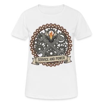 Motorcycle Biker V-Twin Motor Skull Tool Rocker - Women's Breathable T-Shirt - white - Front - AI Model Female 172 dark (172cm)