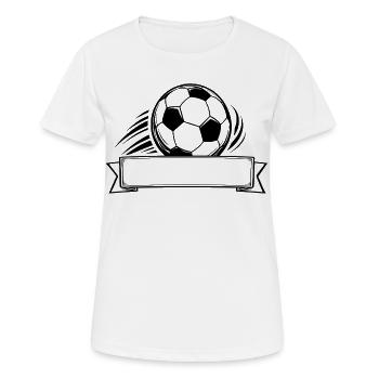Fußball Namensschild Banner - Frauen T-Shirt atmungsaktiv - Weiß - Vorne - AI Model Female 172 dark (172cm)