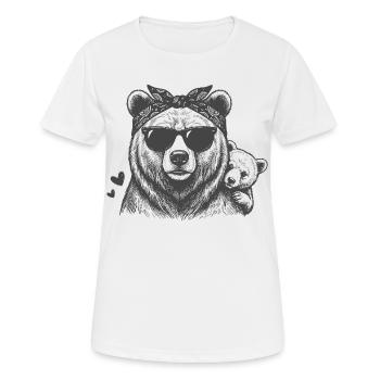 Maman Ours avec le bébé - T-shirt respirant Femme - blanc - Devant - AI Model Female 172 dark (172cm)