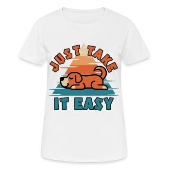 Ganz ruhig, Retro Dog - Frauen T-Shirt atmungsaktiv - Weiß - Vorne - AI Model Female 172 dark (172cm)