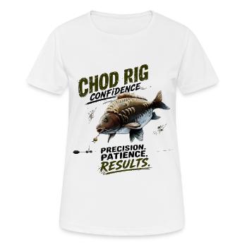 Chod Rig Confidence Karpfenfischerei-Design - Frauen T-Shirt atmungsaktiv - Weiß - Vorne - AI Model Female 172 dark (172cm)