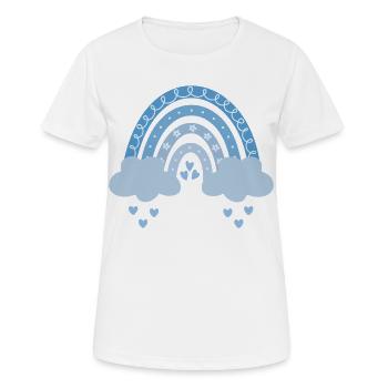 Bleu arc-en-ciel - T-shirt respirant Femme - blanc - Devant - AI Model Female 172 dark (172cm)