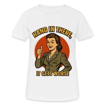 Satire des femmes vintage pouce levé - T-shirt respirant Femme - blanc - Devant - AI Model Female 172 dark (172cm)