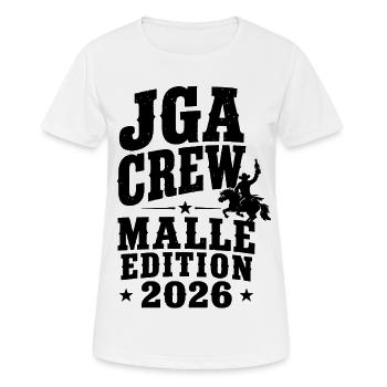ÉQUIPE DE LA FÊTE DE GARÇON DE MALLE ÉDITION WESTERN 2026 - T-shirt respirant Femme - blanc - Devant - AI Model Female 172 dark (172cm)