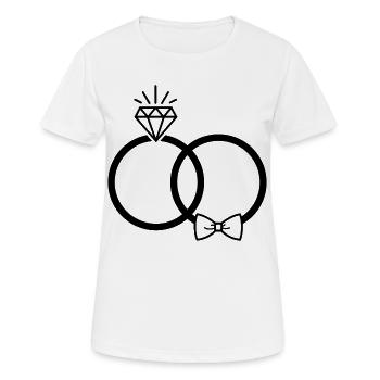 Eheringe - Frauen T-Shirt atmungsaktiv - Weiß - Vorne - AI Model Female 172 dark (172cm)