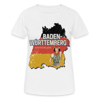 Baden-Württemberg Deutschland Bundesland Souvenir - Frauen T-Shirt atmungsaktiv - Weiß - Vorne - AI Model Female 172 dark (172cm)