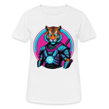 Cyber Tiger Armor - Women's Breathable T-Shirt - white - Front - AI Model Female 172 dark (172cm)