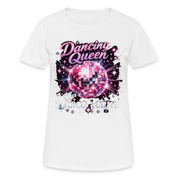 Dancing Queen & Disco Team : Mix Ball Disco Party - T-shirt respirant Femme - blanc - Devant - AI Model Female 172 dark (172cm)