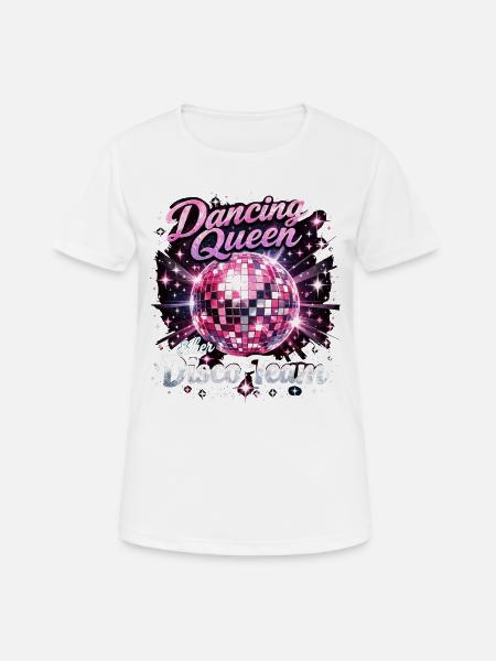 Dancing Queen & Disco Team: Bachelor Party Disco Ball Mix - Women's Breathable T-Shirt - white