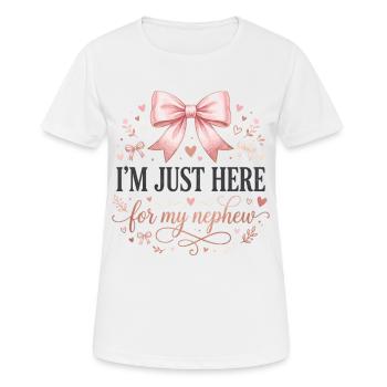 Auntie I'm Just Here For My Nephew Coquette - Women's Breathable T-Shirt - white - Front - AI Model Female 172 dark (172cm)