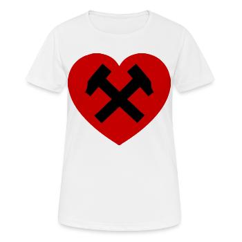 Cœur avec marteau et faucille - T-shirt respirant Femme - blanc - Devant - AI Model Female 172 dark (172cm)