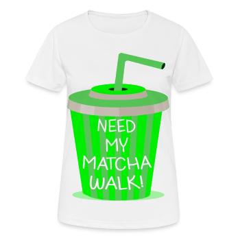 Matcha Walk - Frauen T-Shirt atmungsaktiv - Weiß - Vorne - AI Model Female 172 dark (172cm)