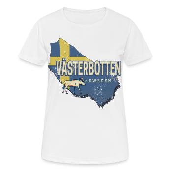 Västerbotten in Schweden Provinz mit Landkarte - Frauen T-Shirt atmungsaktiv - Weiß - Vorne - AI Model Female 172 dark (172cm)