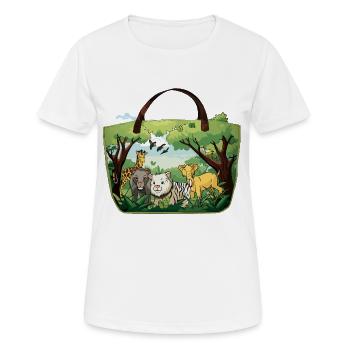 Jungle-Tierwelt Stofftasche - Frauen T-Shirt atmungsaktiv - Weiß - Vorne - AI Model Female 172 dark (172cm)