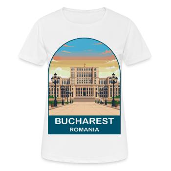 Bukarest Rumänien Vintage-Reiseplakat - Frauen T-Shirt atmungsaktiv - Weiß - Vorne - AI Model Female 172 dark (172cm)
