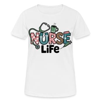 Cadeau pour Nurse Life : Cadeau - T-shirt respirant Femme - blanc - Devant - AI Model Female 172 dark (172cm)