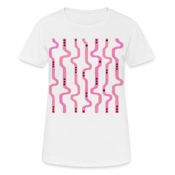 Bandes ondulées ondulantes L - T-shirt respirant Femme - blanc - Devant - AI Model Female 172 dark (172cm)