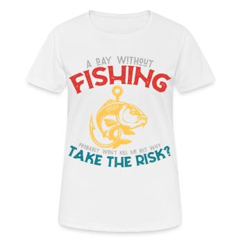 Humour drôle de pêche pour hommes - T-shirt respirant Femme - blanc - Devant - AI Model Female 172 dark (172cm)
