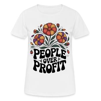 Les gens avant le profit Les gens avant le profit - T-shirt respirant Femme - blanc - Devant - AI Model Female 172 dark (172cm)