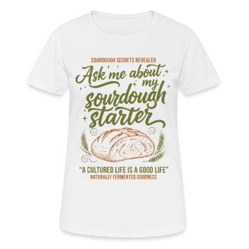Ère de démarrage du pain au levain - T-shirt respirant Femme - blanc - Devant - AI Model Female 172 dark (172cm)