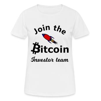 Le bitcoin s’envole vers la lune - T-shirt respirant Femme - blanc - Devant - AI Model Female 172 dark (172cm)