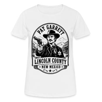 Pat Garrett, comté de Lincoln, Nouveau-Mexique, US Marshal - T-shirt respirant Femme - blanc - Devant - AI Model Female 172 dark (172cm)