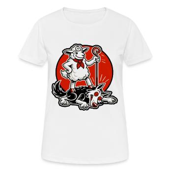 Héros mouton avec un escroc - T-shirt respirant Femme - blanc - Devant - AI Model Female 172 dark (172cm)