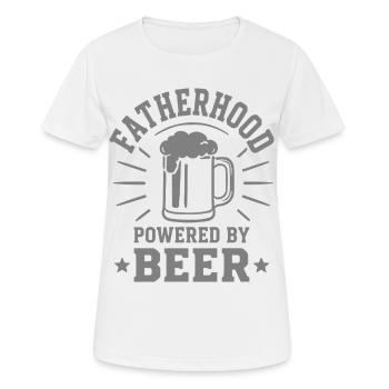 FATHERHOOD POWERED BY BEER Emblem for fathers - Women's Breathable T-Shirt - white - Front - AI Model Female 172 dark (172cm)