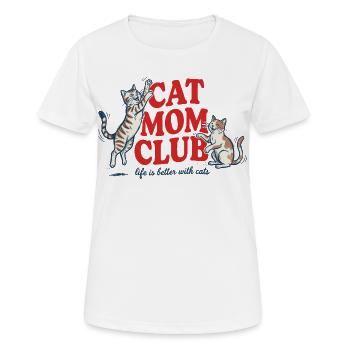 Cat Mom Club - Cute Retro Cats Mom - Women's Breathable T-Shirt - white - Front - AI Model Female 172 dark (172cm)