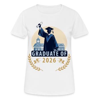 Diplômé en 2026 avec un diplôme - T-shirt respirant Femme - blanc - Devant - AI Model Female 172 dark (172cm)