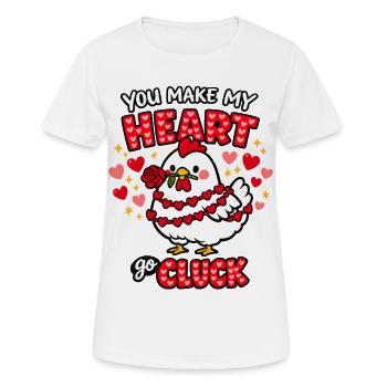 Hen-in-Love-Humor Valentinstag - Frauen T-Shirt atmungsaktiv - Weiß - Vorne - AI Model Female 172 dark (172cm)