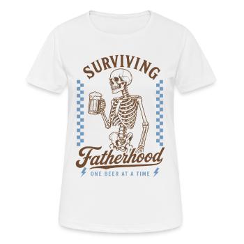 Surviving Fatherhood Beer Dad Shirt - Women's Breathable T-Shirt - white - Front - AI Model Female 172 dark (172cm)