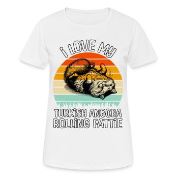 Lustige Türkisch Angorakatze - Frauen T-Shirt atmungsaktiv - Weiß - Vorne - AI Model Female 172 dark (172cm)