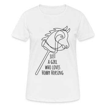 Juste une fille qui adore le passe-temps de monture | Équitation | - T-shirt respirant Femme - blanc - Devant - AI Model Female 172 dark (172cm)