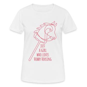 Juste une fille qui adore le passe-temps de monture | Équitation - T-shirt respirant Femme - blanc - Devant - AI Model Female 172 dark (172cm)