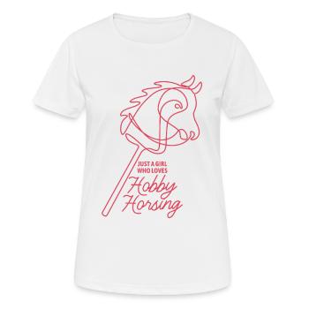 Juste une fille qui adore le passe-temps de monture | Équitation - T-shirt respirant Femme - blanc - Devant - AI Model Female 172 dark (172cm)