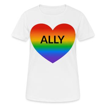 Gay Ally LGBT Pride Allianz - Frauen T-Shirt atmungsaktiv - Weiß - Vorne - AI Model Female 172 dark (172cm)
