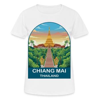 Chiang Mai Thailand Doi Suthep Reiseplakat-Kunst - Frauen T-Shirt atmungsaktiv - Weiß - Vorne - AI Model Female 172 dark (172cm)