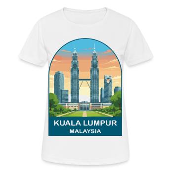 Kuala Lumpur Malaysia Vintage-Reiseillustration - Frauen T-Shirt atmungsaktiv - Weiß - Vorne - AI Model Female 172 dark (172cm)
