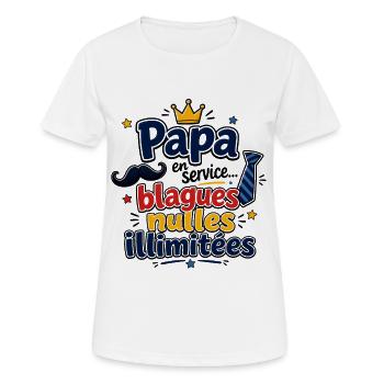Papa blagues nulles illimitées - T-shirt respirant Femme - blanc - Devant - AI Model Female 172 dark (172cm)