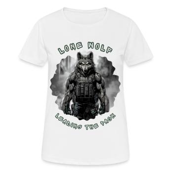 Lone Wolf Commando - Tactical Alpha Soldier - T-shirt respirant Femme - blanc - Devant - AI Model Female 172 dark (172cm)
