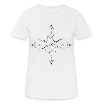 Lass die augen dich begleiten - Frauen T-Shirt atmungsaktiv - Weiß - Vorne - AI Model Female 172 dark (172cm)